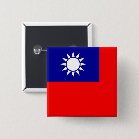 taiwan Flagge Button (Vorne & Hinten)
