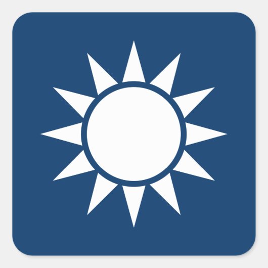 Taiwan-Flagge "Classic" Quadratischer Aufkleber (Vorderseite)