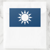 Taiwan-Flagge "Classic" Rechteckiger Aufkleber (Tasche)