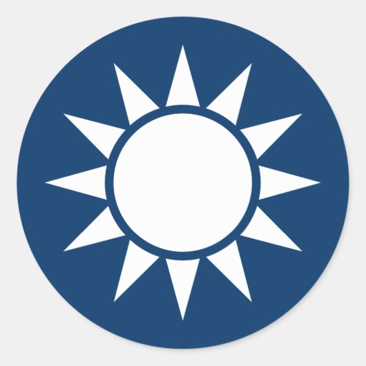 Taiwan-Flagge "Classic" Runder Aufkleber (Vorderseite)