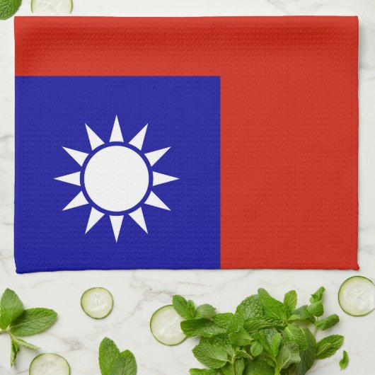 Taiwan-Flagge Geschirrtuch (Gefaltet)