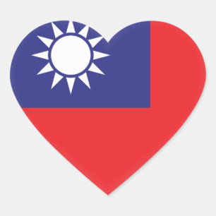 Taiwan-Flagge Herz-Aufkleber