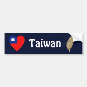 Taiwan-Flagge Herz + Karte Aufkleber Autoaufkleber