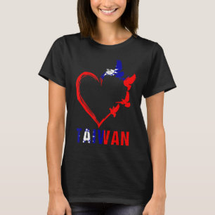 Taiwan-Flagge Herz Vintage Taiwanesen Taiwan T-Shirt