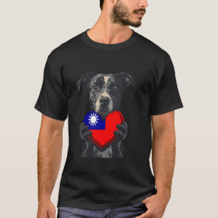 Taiwan-Flagge Hund Herz Taiwanesische Wurzeln Taiw T-Shirt