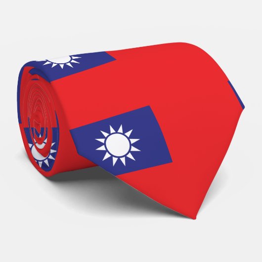 Taiwan-Flagge Krawatte (Gerollt)