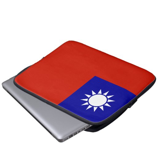 Taiwan-Flagge Laptopschutzhülle (Vorne Knopf)