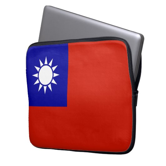 Taiwan-Flagge Laptopschutzhülle (Vorderseite Links)