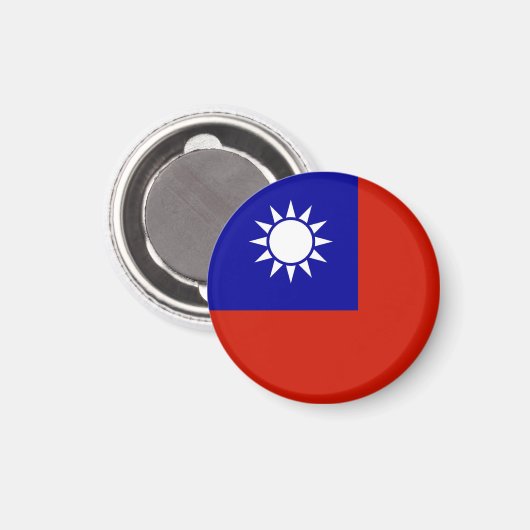 Taiwan-Flagge Magnet (Vorderseite/Rückseite)