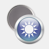 Taiwan-Flagge "Orb" Magnet (Vorderseite/Rückseite)