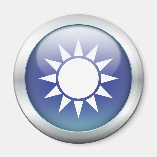 Taiwan-Flagge "Orb" Magnet (Vorne)