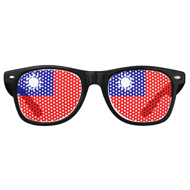 Taiwan-Flagge Partybrille (Vorderseite)