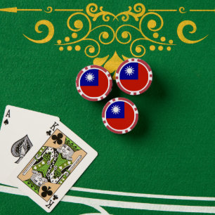 Taiwan-Flagge Pokerchips