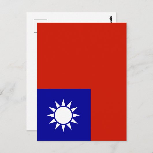 Taiwan-Flagge Postkarte (Vorne/Hinten)
