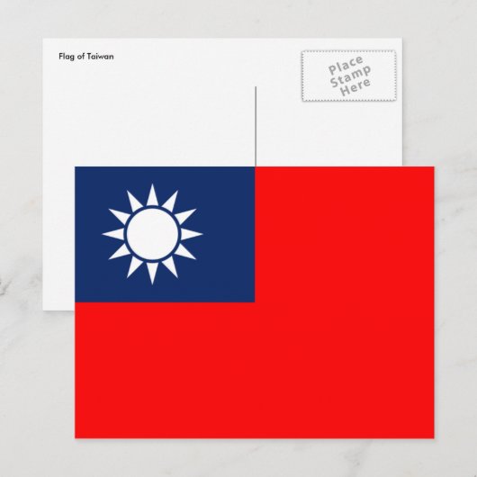 taiwan Flagge Postkarte (Vorne/Hinten)