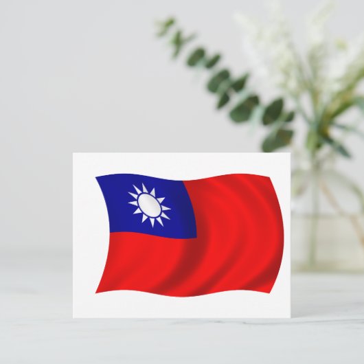 Taiwan-Flagge Postkarte (Stehend Vorderseite)