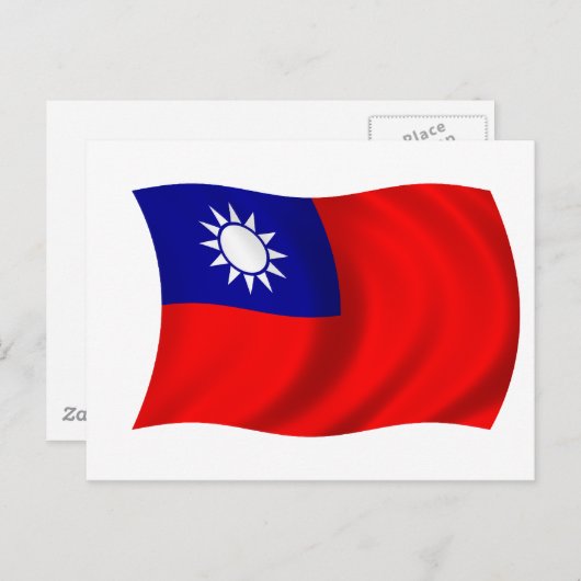 Taiwan-Flagge Postkarte (Vorne/Hinten)