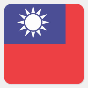 Taiwan-Flagge Quadratischer Aufkleber