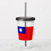 Taiwan-Flagge: Republik China, Chinesisch-Taipeh Acryltrinkbecher (Vorderseite)