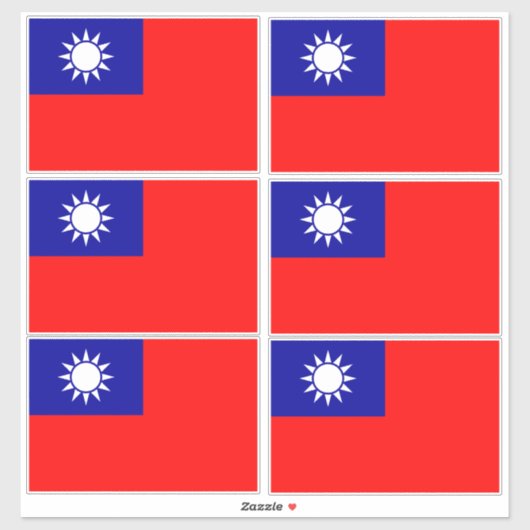 Taiwan-Flagge: Republik China, Chinesisch-Taipeh Aufkleber (Blatt)