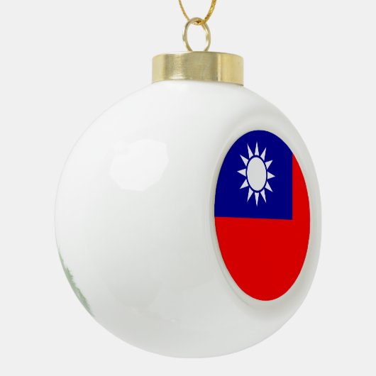Taiwan-Flagge: Republik China, Chinesisch-Taipeh Keramik Kugel-Ornament (Links)