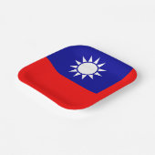 Taiwan-Flagge: Republik China, Chinesisch-Taipeh Pappteller (Gewinkelt)