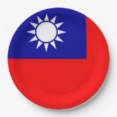 Taiwan-Flagge: Republik China, Chinesisch-Taipeh Pappteller (Vorderseite)