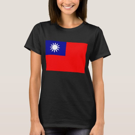 Taiwan-Flagge: Republik China, Chinesisch-Taipeh T-Shirt (Vorderseite)