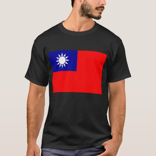Taiwan-Flagge: Republik China, Chinesisch-Taipeh T-Shirt (Vorderseite)