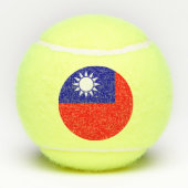 Taiwan-Flagge: Republik China, Chinesisch-Taipeh Tennisbälle (Rückseite)