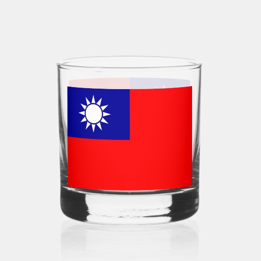 Taiwan-Flagge: Republik China, Chinesisch-Taipeh Whiskyglas (Vorderseite)