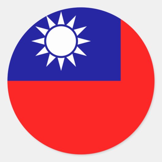taiwan Flagge Runder Aufkleber (Vorderseite)