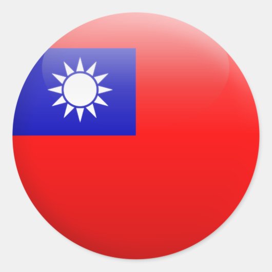 Taiwan-Flagge Runder Aufkleber (Vorderseite)