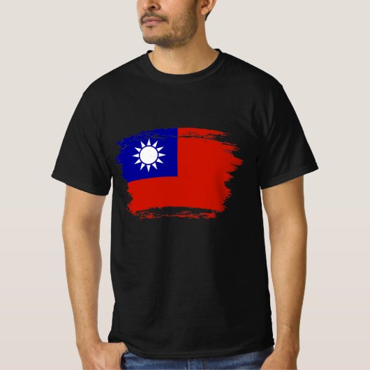 Taiwan-Flagge T-Shirt (Vorderseite)