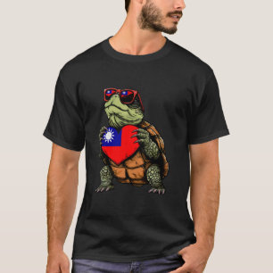 Taiwan-Flagge Taiwanesischer Stolz Herz Schildkröt T-Shirt