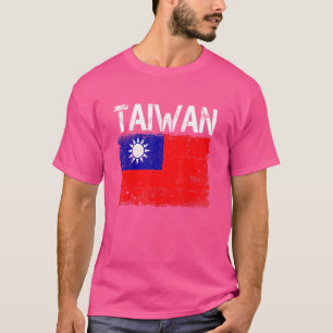 Taiwan-Flagge Vintage Stolze Männer Frauen Kinder T-Shirt