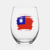 Taiwan-Flagge Weinglas Ohne Stiel (Vorderseite)