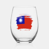 Taiwan-Flagge Weinglas Ohne Stiel (Rückseite)