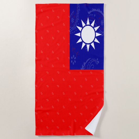 Taiwan-Flaggen-Badetuch Strandtuch (Vorderseite)