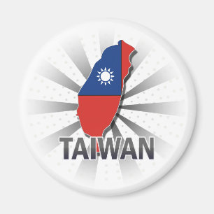 Taiwan-Flaggen-Karte 2,0 Magnet
