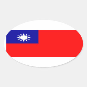 Taiwan-Flaggen-Oval-Aufkleber Ovaler Aufkleber