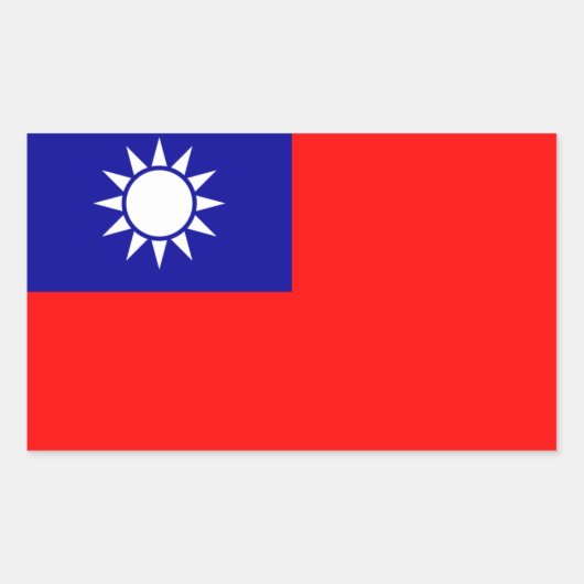 TAIWAN* Flaggenaufkleber Rechteckiger Aufkleber (Vorderseite)