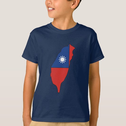 Taiwan-Flaggenkarte T-Shirt (Vorderseite)