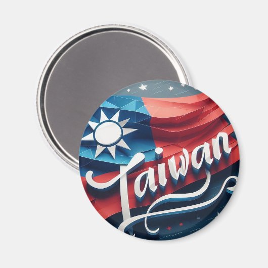 Taiwan-Flaggenmagnet Magnet (Vorderseite/Rückseite)