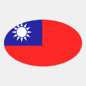 Taiwan* Flaggenoval-Aufkleber Ovaler Aufkleber (Vorderseite)