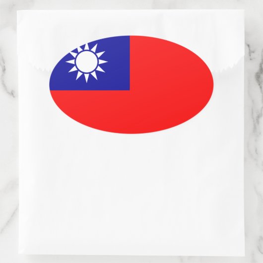 Taiwan* Flaggenoval-Aufkleber Ovaler Aufkleber (Tasche)