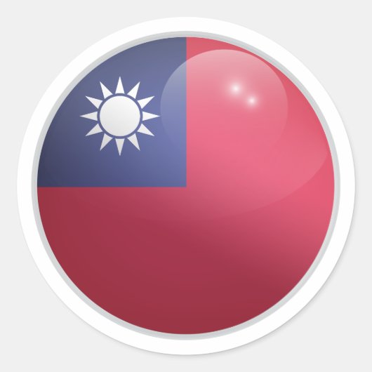 Taiwan Glossy Circle Flag Runder Aufkleber (Vorderseite)