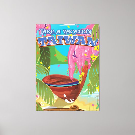 Taiwan Insel Vintage Reise Poster Kunst. Leinwanddruck (Vorderseite)