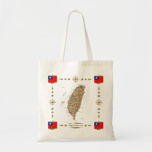 Taiwan-Karte + Flaggen-Tasche Tragetasche