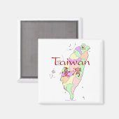 Taiwan-Karte Magnet (Vorderseite/Rückseite)